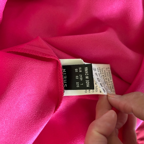 Knot Asymmetrical Neck Solid Blouse - Picture 4 of 6